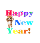 踊る！ネコたちのあけおめスタンプ【再販】（個別スタンプ：4）