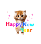 踊る！ネコたちのあけおめスタンプ【再販】（個別スタンプ：12）