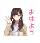 ガーリー女子のまったりおうちカフェ（個別スタンプ：2）