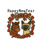 午年♡シャム猫年末年始あいさつスタンプ（個別スタンプ：8）