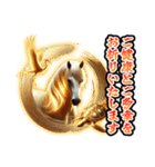 【⚡2026年限定⚡】飛び出すあけおめ黄金馬（個別スタンプ：10）