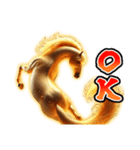 【⚡2026年限定⚡】飛び出すあけおめ黄金馬（個別スタンプ：18）