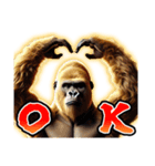 【⚡飛び出す⚡】お祝い黄金イケメンゴリラ（個別スタンプ：15）