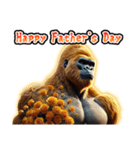 【⚡飛び出す⚡】お祝い黄金イケメンゴリラ（個別スタンプ：18）