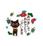 動く！大人かわいい絵本の猫42[年末年始]（個別スタンプ：12）