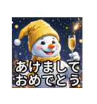 9色の雪だるまの年末年始スタンプ（個別スタンプ：1）