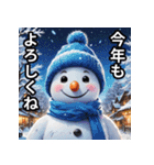 9色の雪だるまの年末年始スタンプ（個別スタンプ：8）
