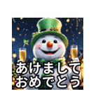 9色の雪だるまの年末年始スタンプ（個別スタンプ：11）