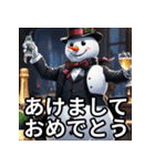 9色の雪だるまの年末年始スタンプ（個別スタンプ：13）