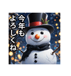 9色の雪だるまの年末年始スタンプ（個別スタンプ：14）