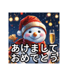 9色の雪だるまの年末年始スタンプ（個別スタンプ：15）