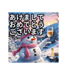 9色の雪だるまの年末年始スタンプ（個別スタンプ：17）