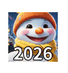 9色の雪だるまの年末年始スタンプ（個別スタンプ：23）