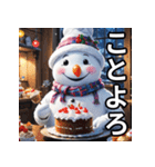 9色の雪だるまの年末年始スタンプ（個別スタンプ：30）