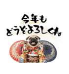 笑顔で迎える2026♡お正月パグ年賀（個別スタンプ：9）