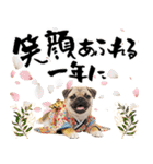 笑顔で迎える2026♡お正月パグ年賀（個別スタンプ：10）
