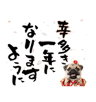 笑顔で迎える2026♡お正月パグ年賀（個別スタンプ：11）