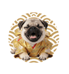 笑顔で迎える2026♡お正月パグ年賀（個別スタンプ：39）