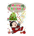 坊主頭の男の子3 あけおめビッグスタンプ（個別スタンプ：1）