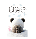 パンダ帽が可愛い猫 気軽に使える BIG 冬（個別スタンプ：30）