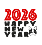 ボストンテリアのお正月2026 -02-（個別スタンプ：26）