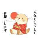 [あけおめ]お正月を祝うカワウソ[ことよろ]（個別スタンプ：2）