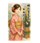 毎年使える♡着物女子の年末年始BIG（個別スタンプ：2）