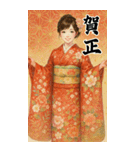 毎年使える♡着物女子の年末年始BIG（個別スタンプ：11）
