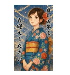 毎年使える♡着物女子の年末年始BIG（個別スタンプ：18）