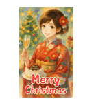 毎年使える♡着物女子の年末年始BIG（個別スタンプ：24）