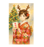 毎年使える♡着物女子の年末年始BIG（個別スタンプ：25）