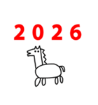 2026 うま らくがき 年賀状 お正月（個別スタンプ：5）