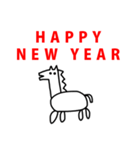 2026 うま らくがき 年賀状 お正月（個別スタンプ：8）