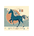 和風 2026年 あけおめ 午年 馬 年賀状（個別スタンプ：7）