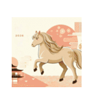 和風 2026年 あけおめ 午年 馬 年賀状（個別スタンプ：20）