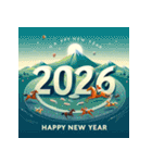 競馬風 2026年 あけおめ 馬 年賀状（個別スタンプ：2）