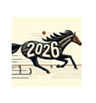 競馬風 2026年 あけおめ 馬 年賀状（個別スタンプ：17）