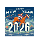 競馬風 2026年 あけおめ 馬 年賀状（個別スタンプ：20）