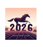 競馬風 2026年 あけおめ 馬 年賀状（個別スタンプ：21）