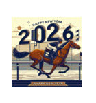 競馬風 2026年 あけおめ 馬 年賀状（個別スタンプ：22）
