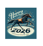 競馬風 2026年 あけおめ 馬 年賀状（個別スタンプ：26）