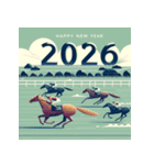 競馬風 2026年 あけおめ 馬 年賀状（個別スタンプ：27）