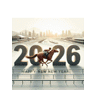 競馬風 2026年 あけおめ 馬 年賀状（個別スタンプ：28）