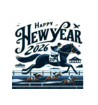 競馬風 2026年 あけおめ 馬 年賀状（個別スタンプ：31）