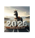 競馬風 2026年 あけおめ 馬 年賀状（個別スタンプ：37）