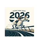 競馬風 2026年 あけおめ 馬 年賀状（個別スタンプ：39）
