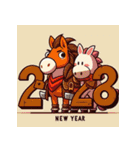 アドベンチャー 2026年 あけおめ 馬 年賀状（個別スタンプ：2）