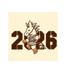 アドベンチャー 2026年 あけおめ 馬 年賀状（個別スタンプ：4）