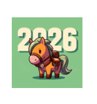 アドベンチャー 2026年 あけおめ 馬 年賀状（個別スタンプ：5）