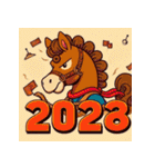 アドベンチャー 2026年 あけおめ 馬 年賀状（個別スタンプ：6）